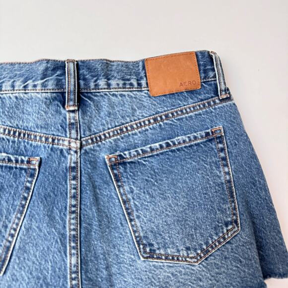 Aeropostale Slouchy Boyfriend Mid Waist Distressed Cotton Denim Shorts sz 2 - Picture 10 of 12